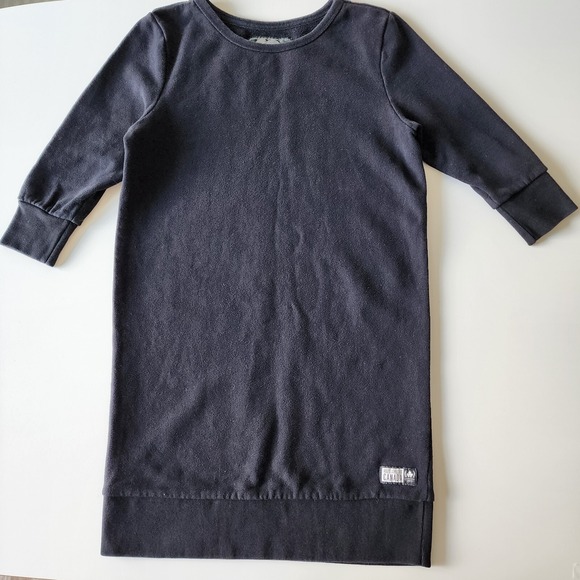 ROOTS CANADA Sweatshirt Dress Womens XS Black Sweat Relaxed Crew Neck Cuff Sleev - Picture 2 of 16